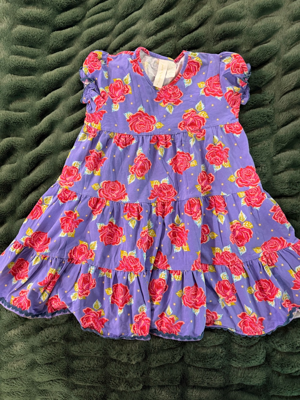 Matilda Jane Lavender Tiered Dress with Pink Rose Print